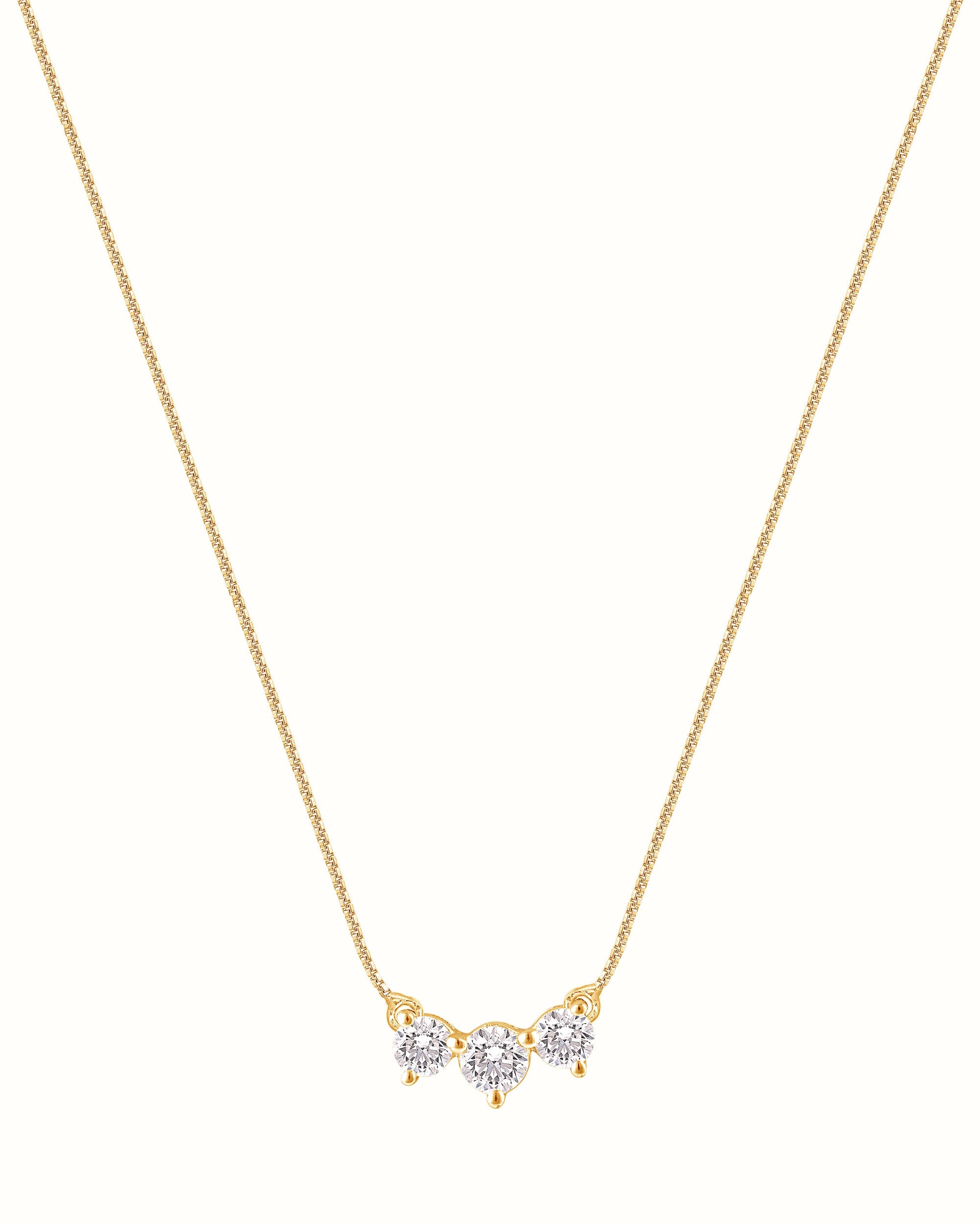 3 Stone Diamond Necklace (Copy)